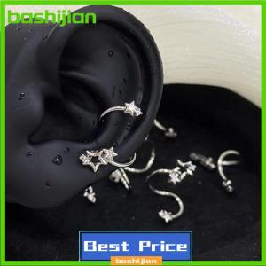 bashijian 1PC Star Surround Planet Spiral Ear Bone Nail For Women New Fashion Color Earrings Accessories