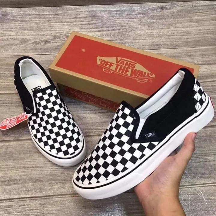 Womens slip on vans on sale checkerboard