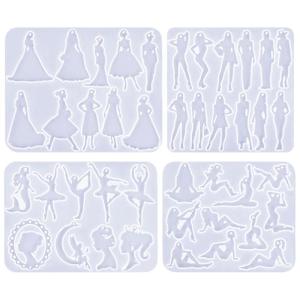 Silicone Earring Molds With Lovely Anime Girl Flexible Ear Silicone Molds for Crafting Anime Style Earrings