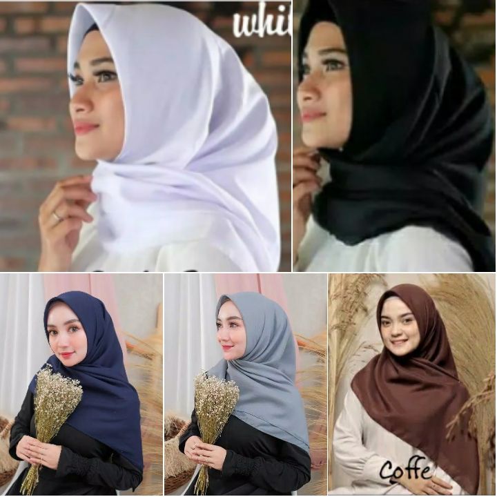 jilbab segiempat katun neci untuk santai kerja dan seragam sekolah
