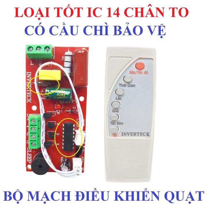 Bộ mạch điều khiển từ xa cho quạt INVERTECH LOẠI TỐT IC 14 CHÂN CÓ CẦU ...