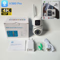 CCTV IP WiFi Camera Dual Lens Kamera 360 PTZ PAN TILT 8MP + 8MP 1080P APP V380 PRO night vision. 