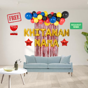 Paket Set Dekorasi Untuk Acara Khitanan Anak Laki-Laki Dengan Nama / Set Dekor Tasyakuran Khitanan Simple Murah