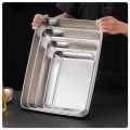 BroBabba Stainless Steel Loyang Rectangular Bakeware Nonstick PansFruit Bread Storage Trays Plate Kitchen Deep. 