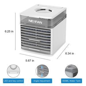 Mini Portable Air Cooler Cold Airconditioner Fan 375ml Water Tank Humidifying Spray Fan for Home Office Dorm Car