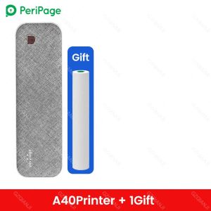 PeriPage A4 Paper Printer Direct Thermal Printer Mobile Printer Portable Photo Printer BT Wireless Connection with 1 Roll Thermal Paper for PDF File label Photo Picture