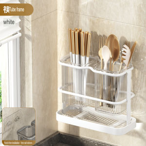AKAPE - Light luxury chopstick cage kitchen knife rack multifunctional integrated storage rack drain knife rack wall-mounted chopstick bucket chopstick cage