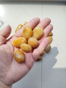 LZD Colorful Cobblestone Paving Landscape Riverstones Goose Soft Stone Courtyard Decoration Yellow Stone Garden Stone Yellow Pebble