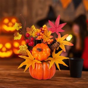 YUONG Artificial Artificial Pumpkin Sunflower Ornaments Maple Leaf Simulation Pumpkin Sunflower Model Home Decoration DIY Pumpkin Sunflower Figure Harvest Festival Decor
