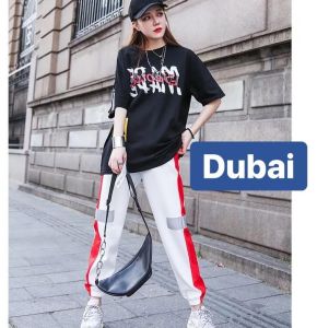 QUẦN JOGGER NỮ THUN NỈ HAI SỌC THOÁNG MÁT KIỂU DÁNG THỂ THAO CHẤT NỈ DÀY DA CÁ CAO CẤP DB - DUBAI FASHION