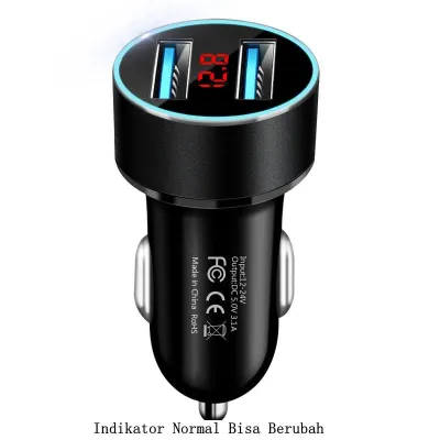 Car Charger Colokan Charger Mobil 2 Ports 3.1A 12V-24V Output AH044