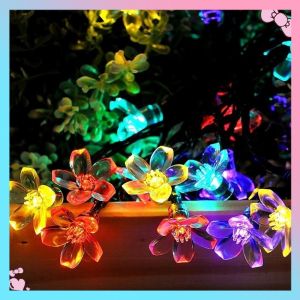 ✨【Readystock】 + FREE Shipping ✨ 100% Lucky Cherry Blossom Flower Solar Panel 30LED String Lights Outdoor Decorate Wedding Christmas