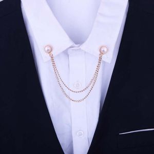 SVSAKZ168 Simple Trendy Girl For Men Collar Jewelry Double Layer Pearl Collar Pin Collar Brooch Korean Pin Women Brooches