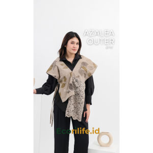 Blazer Batik Floral Eco Print Elegan untuk Kondangan Wanita - Motif Geometris Desain Korea