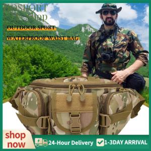 【HPS】 Multipurpose Fishing Tackle Waist Bag Nylon Portable Chest Bag Waterproof Large Capacity for Camping Hiking Traveling Running