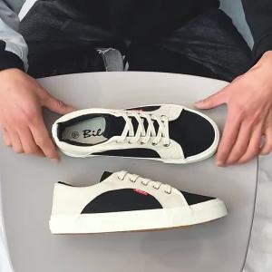 AU2023 Giày vải canvas xuân thu ulzzang Phong cách Hàn Quốc màu be cổ điển dễ phối đồ dành cho học sinh chụp ảnh đường phố. ins Giày sneaker đôi casual