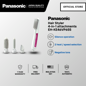 🅵🆁🅴🅴 🅳🅴🅻🅸🆅🅴🆁🆈 PANASONIC EH-KE46 Hair Styler Ion Straightener EH-KE46VP655 Hair Styling Blow Brush 3 Attachments Pelurus Rambut
