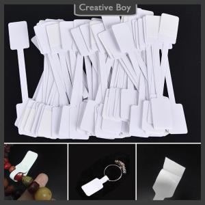 [Creative] 100pcs White Price Label Tags with Hanging String Jewelry Stationery Shoes Cloth