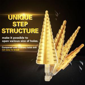 ดอกสว่าน 3-32mm High Speed Step Drill Bits for Metal Wood Hole Cutter HSS Titanium Coated Step Drill Bit Drilling Power Tools