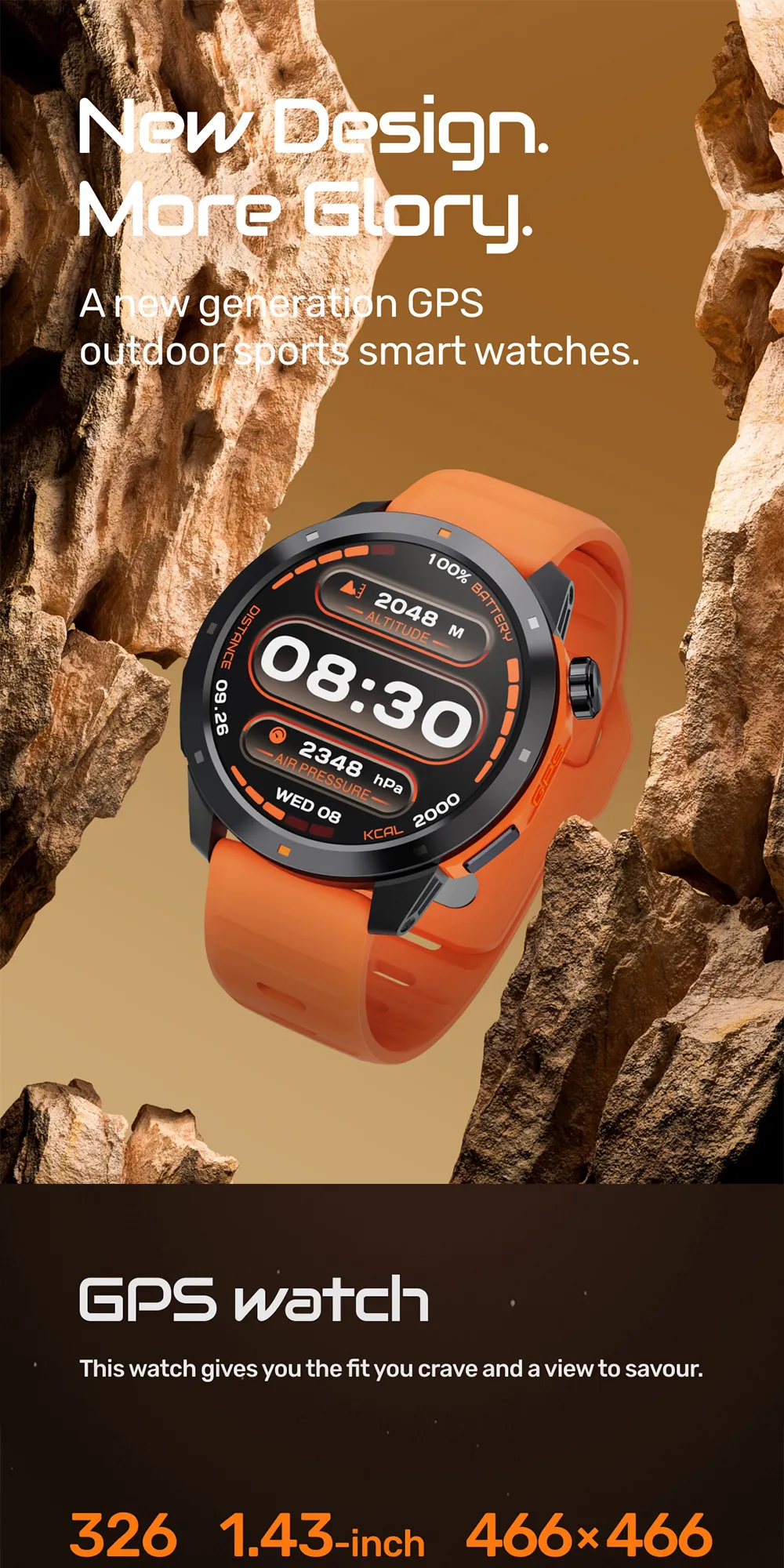 Aolon Navi R3 GPS สมาร์ทวอทช์ 1.43 นิ้ว นาฬิกาวิ่ง Amoled นาฬิกา โทรผ่านบลูทูธ 370mAh 7-10 วัน IP68 กันน้ํา ภาษาไทย