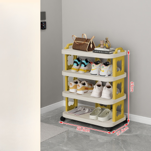 Multitier mobile shoe rack with spacesaving features