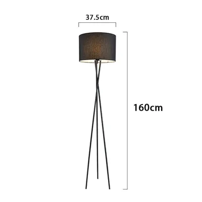 Solid Wood Tripod Floor Lamp Aesthetic Mid Century Standing Lamp For Living Room Flaxen Lampshade Modern Design Tall Tree Light For Bedroom Study Office