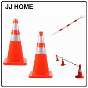 【JJ HOME】70cm High Quality PVC Reflective Unbreakable Safety Cone/ Retractable 2.2 Meter Traffic Cone Bar