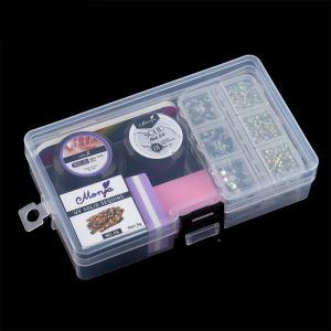 Clear Plastic Storage Box Portable Nail Manicure Accessories Jewelry Tool Organizer Container Case Portable Transparent Storage Box Jewelry Makeup Nail Accessories Organizer Case Small Item Container Clear Storage Box Nail Tips Beads Jewelry Tool