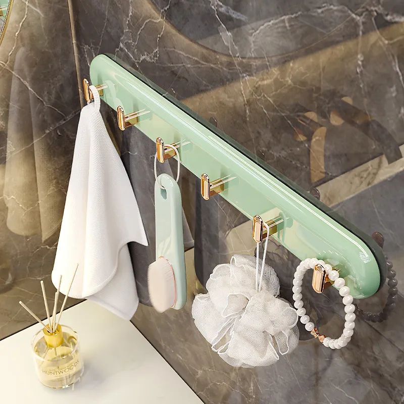 Towel Hook Light Luxury Wall Hooks With 6 Hooks Wall Mounted Rack