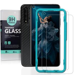 Ibywind for Nova 5T/Honor 20 Screen Protector(Pack of 2)with 1pc Lens Protector1pc Carbon Fiber Back FIlmEasy Install Kit