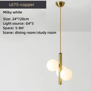 Energy Saver Three Glass Balls LED Chandelier Modern Nordic Style Bedroom Dining Pendant Light