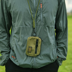 New Japanese Series Male and Female Personality Zipper Short Coin Purse Neck Strap Coin Card Holder Clutch Bag Mini Pocket Bag Collection