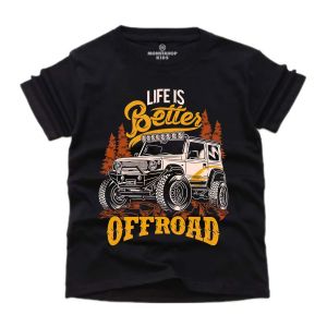 MONSTAHOP KIDS ( Kaos Anak ) Kaos Anak Laki-Laki Perempuan Motif MOBIL OFFROAD LIFE IS Bahan 24s