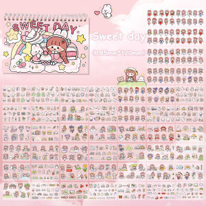 50 pages non-repeating waterproof and cutting-free stickers girls heart account decorative material a whole book coil sticker