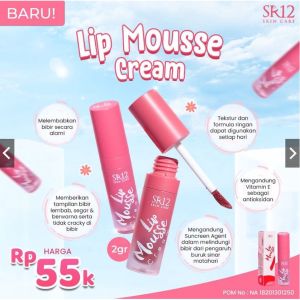 LIP MOUSSE CREAM SR12 |  Anti Cracky | Vitamin E | Lip Mouse Merah Pink Rose Pink Sweet Brown  SR12