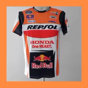เสื้อยืดคอกลม T-shirt MotoGP Repsol Honda เสื้อยืดโมโตจีพี เรพโซล ฮอนด้า # MG0004 รุ่น Marc Marquez # 93 ไซส์ S-5XL