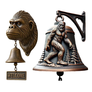 Gorillas Shape Metal Welcome Doorbell Vintage Farmhouse Garden Front Door Bells Hangable Manual Doorbell Easy to Install