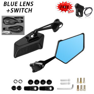 Street King Side Mirror V8 For Motorcycle CNC Full Alloy HD Clean Lens Universal Adjustable Rearview