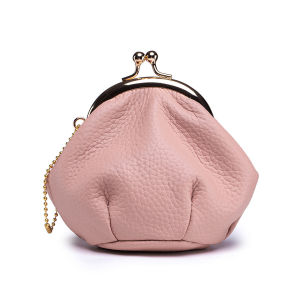 Genuine Genuine Leather Fashion Mini Mouth Gold Bag Creative Lipstick Bag Coin Purse Portable Storage Japanese Dumpling Mouth Bag