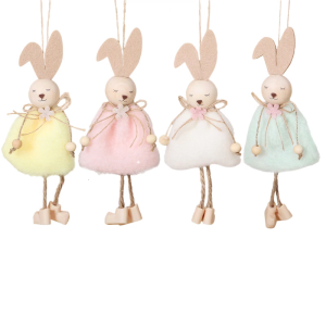 Handmade Plush Rabbits Hanging Ornament Holiday Party Table Centerpieces For Festival Thanksgiving Harvest Decoration