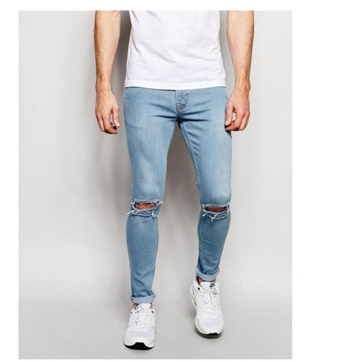 Lazada Mens Light Blue Skinny Jeans ONEME#COD Light Blue Skinny