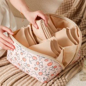 SKYJS Large Capacity Underwear Storage Bag Cartoon Printed Washable Lingerie Storage Bag Bear Portable Socks Divider Organizer For Home