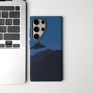 Thin Carbon Relief Texture Magnetic Phone Case For Samsung Galaxy S25 S24 S23 Ultra Wireless Charging Protective Back Cover Capa