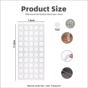 Shiok Living 🚀 50PCS Transparent Round Double-Sided Adhesive Tape Dot Waterproof Traceless Acrylic Glue Sticker