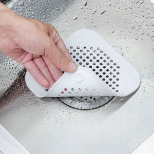 WH Suction-cup silicone drain anti-odor device — kitchen/bathroom sink filter screen shower hair collector bathtub drain cover bathroom drain outlet anti-odor and hair-collecting cover
