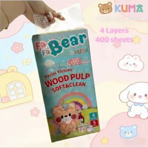 COD KUMA 5Packs 400sheets Wood Pulp Extractable Facial Tissue Good Quality Multifunctional Facial Ti