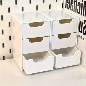 FULMINATE CALCITY19TY2 Kiểu dáng ngăn Hộp lưu trữ để bàn Dung tích lớn 3 tầng Hộp trang sức Bền bỉ Mini Hộp đựng mỹ phẩm dành cho đồ dùng văn phòng lưu trữ trang sức mỹ phẩm