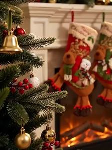 xpkQ Cute Large Capacity Christmas Stockings Santa Claus Snowman Santa Gift Pocket Cartoon Plush Elk Candy Bag Doorway 3M8Q4