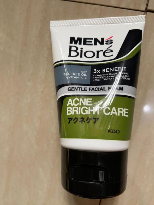[40 GR] MEN'S BIORE FACIAL FOAM ACNE BRIGHT CARE - BRIGHT ENERGY - COOL OIL CLEAR - 40GR