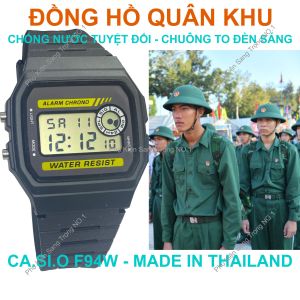 Đồng Hồ Quân Khu F94 Pin Lâu 7 năm Chống Nước Tuyệt Đối Chuông To Đèn Sáng Made In Thailand 5